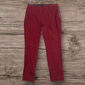 A New Day High Rise Skinny Ankle Pants Burgundy Maroon Side Zip Size 6
